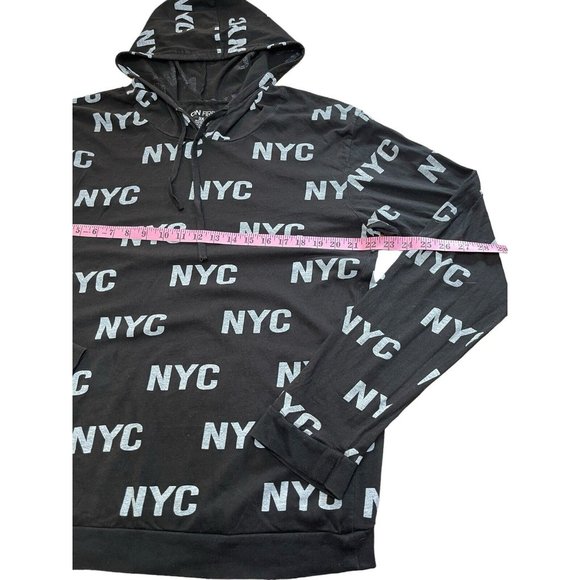 On Fire White & Black NYC‎ Logo Long Sleeve Hooded Shirt Women's Size 3x - Picture 5 of 11